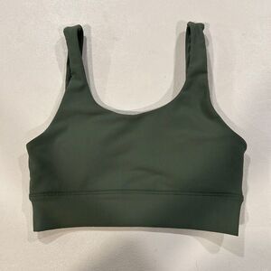 Wilo Green Ribbed Sports Bra Crop Top Size Large Medium Support